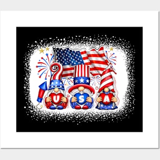 4th Of July Patriotic Gnomes Sunglasses American Fireworks Posters and Art